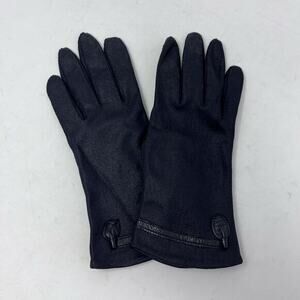 Vtg 60s Fownes Womens Nylon Dress Gloves Size 72‎ Made in Italy Black Dainty